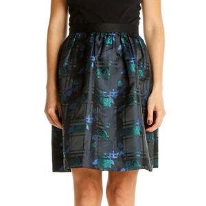 J.Crew Factory holiday skirt black floral jacquard a-line size 12